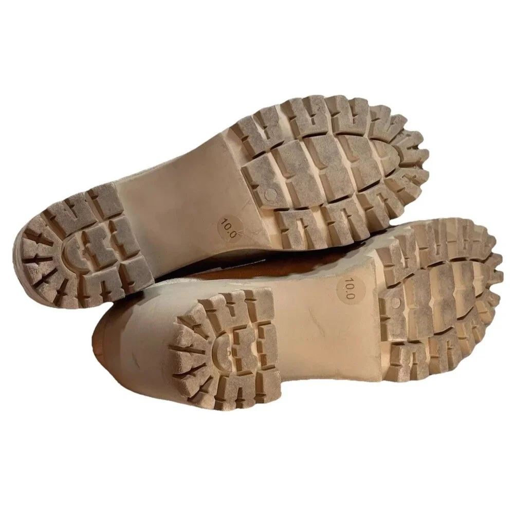 Steve Madden Binary Size 10 Tan Suede Platform Penny Loafers Y2K‎ Chunky